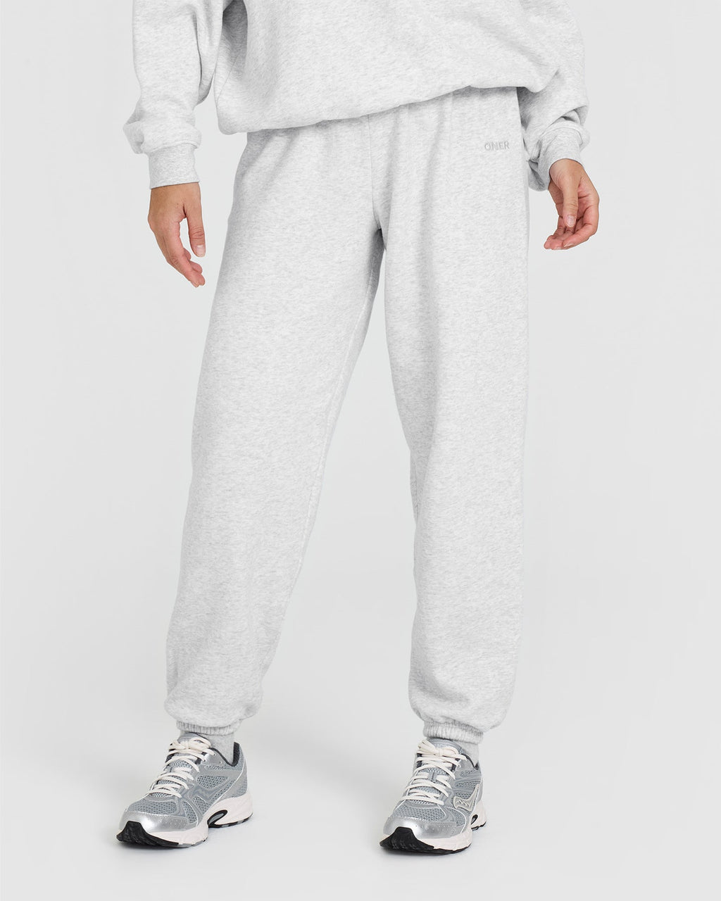 Mid Weight Joggers | Light Gray Marl