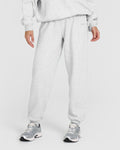 Mid Weight Joggers | Light Gray Marl