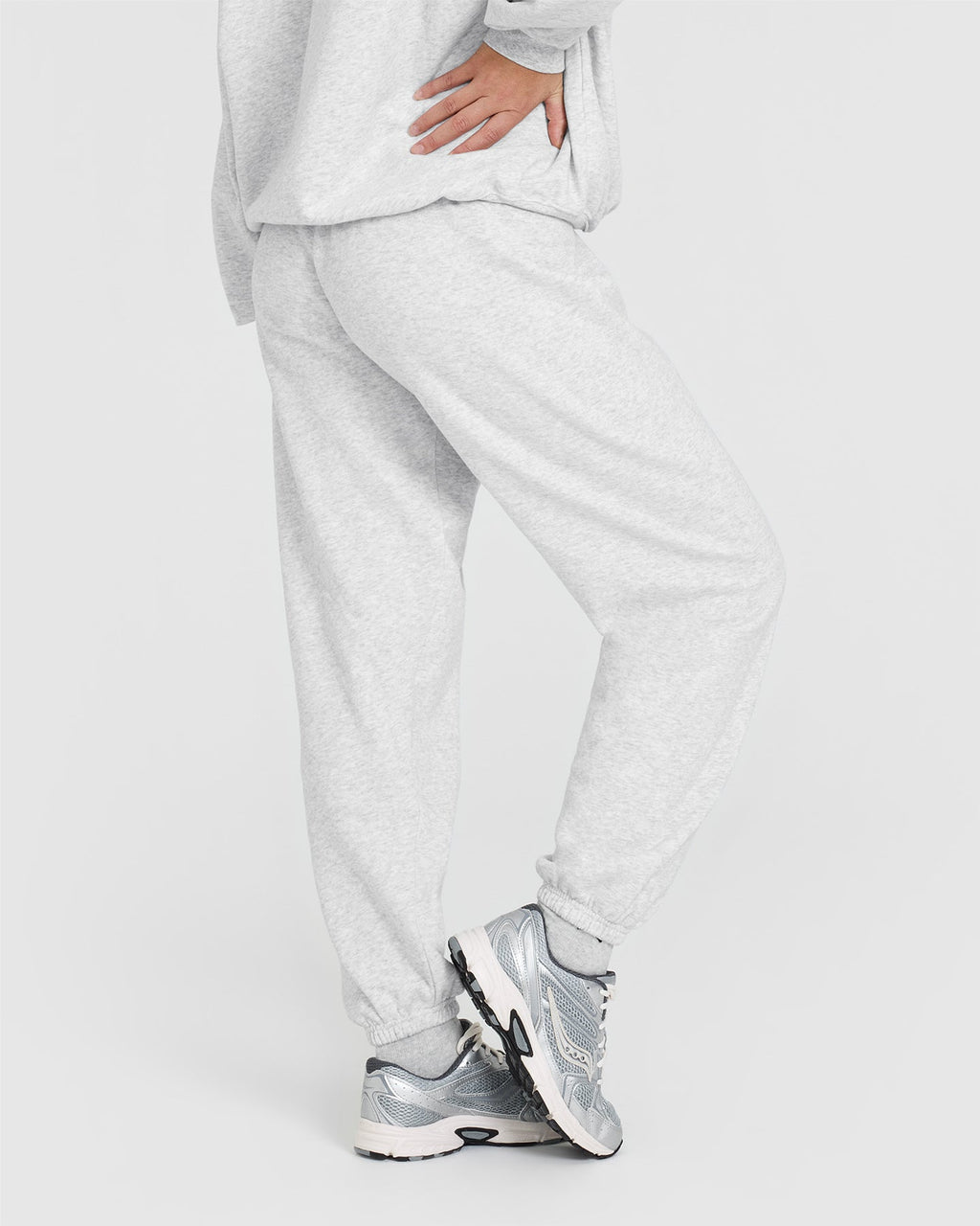 Mid Weight Joggers | Light Gray Marl