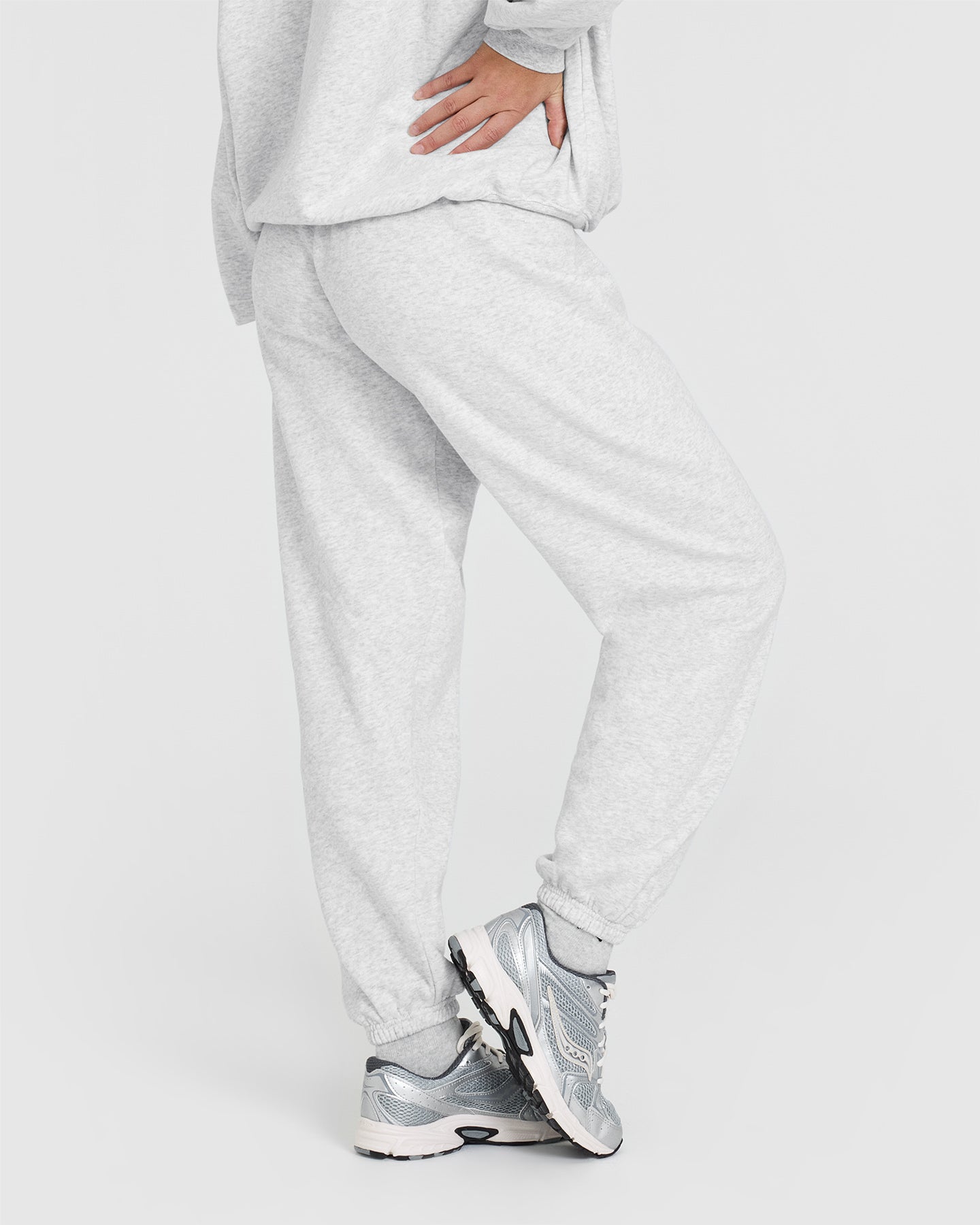 Mid Weight Joggers | Light Gray Marl
