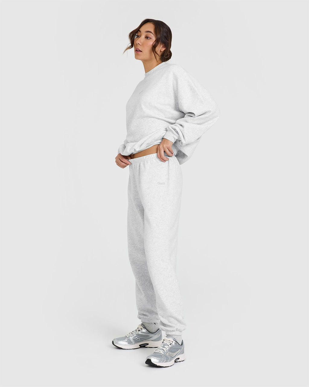 Mid Weight Joggers | Light Gray Marl