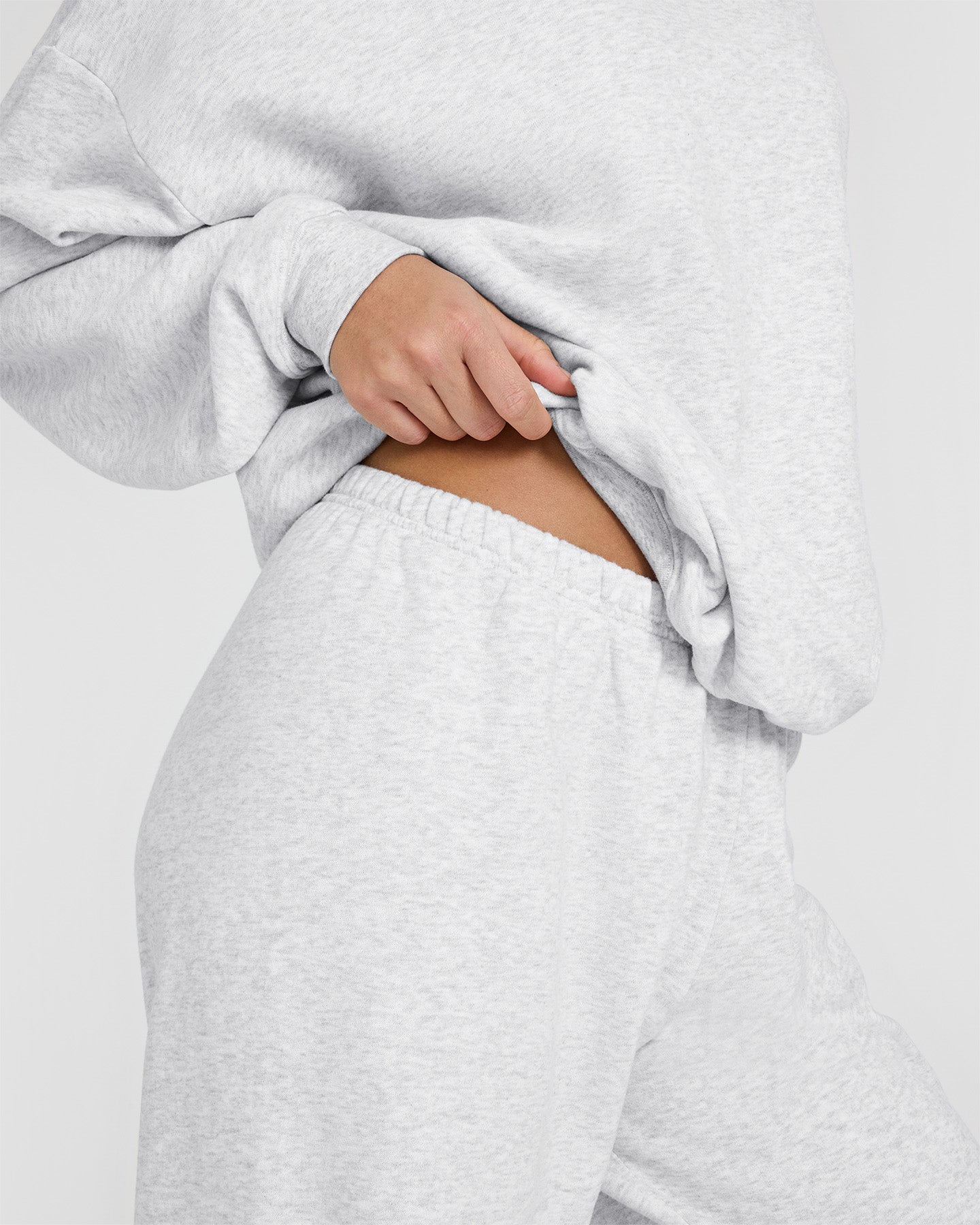Mid Weight Joggers | Light Gray Marl