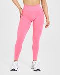 EffortlessLift™ Seamless Leggings with White Logo | Peony Pink