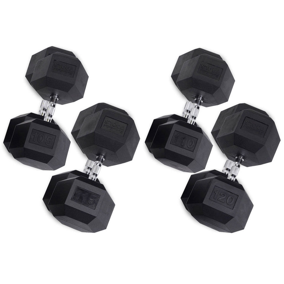 Body Solid Rubber Hex Dumbell 105-120lb pairs