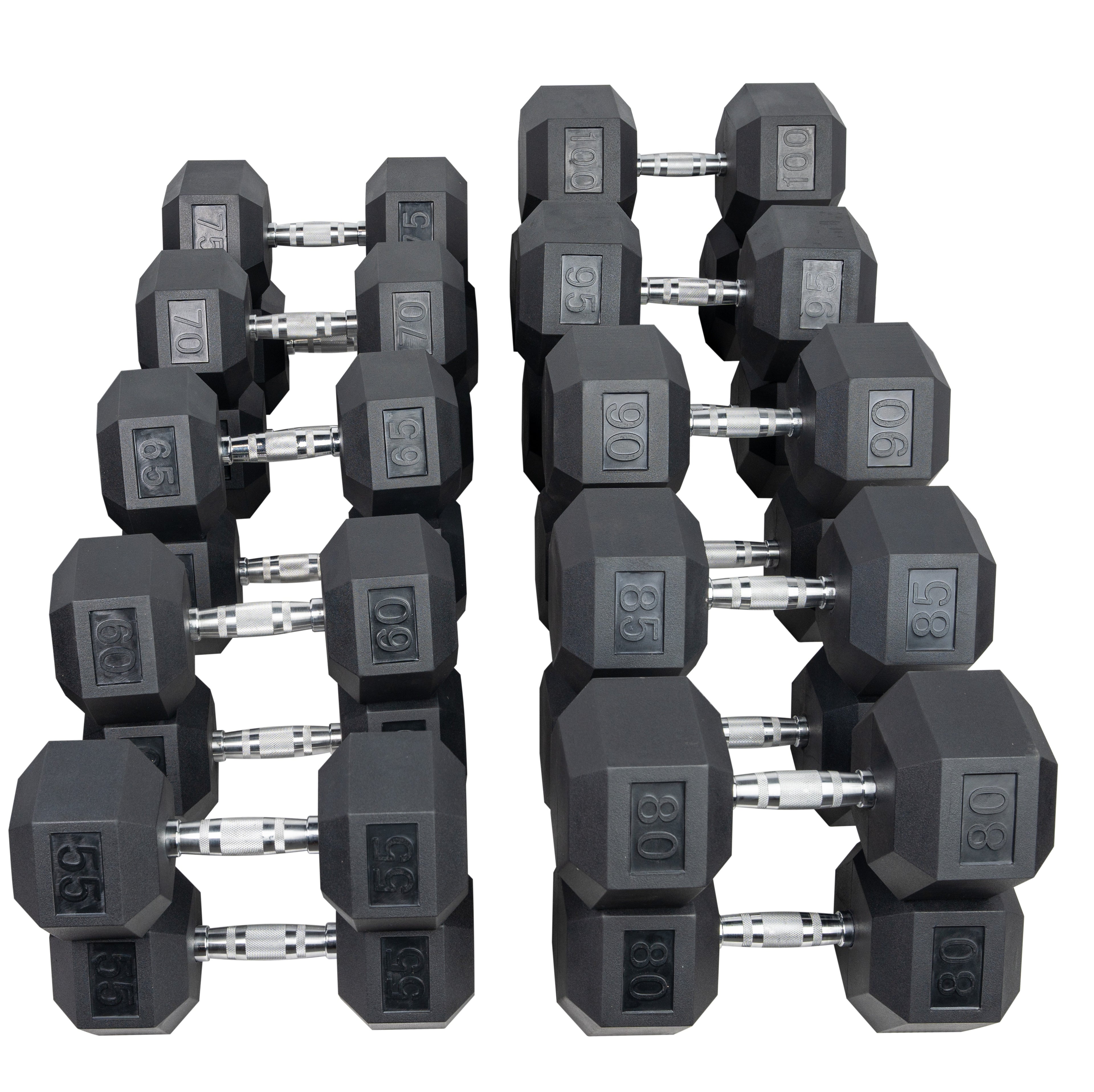 10-Pair Dumbbell Set 55-100 lbs. (5 lb. Increments)