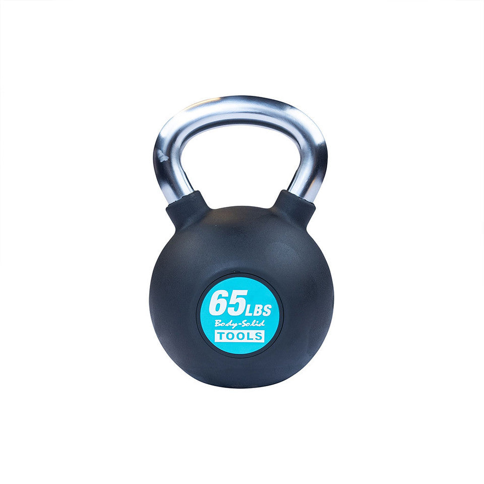 BODY SOLID 65LB Chrome, Rubber Kettlebell