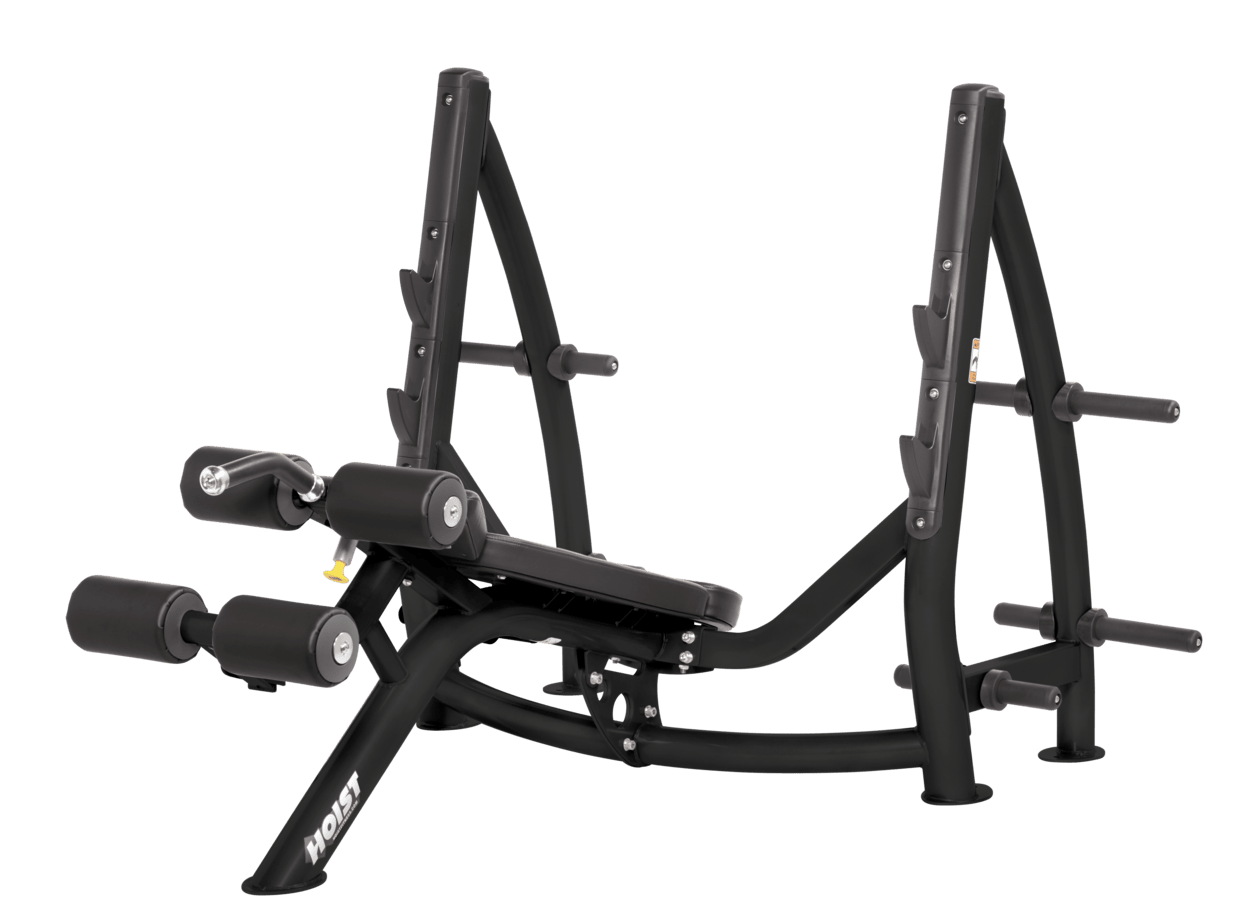 Commercial Olympic Decline Bench with Plate Storage (CF-3177-A)