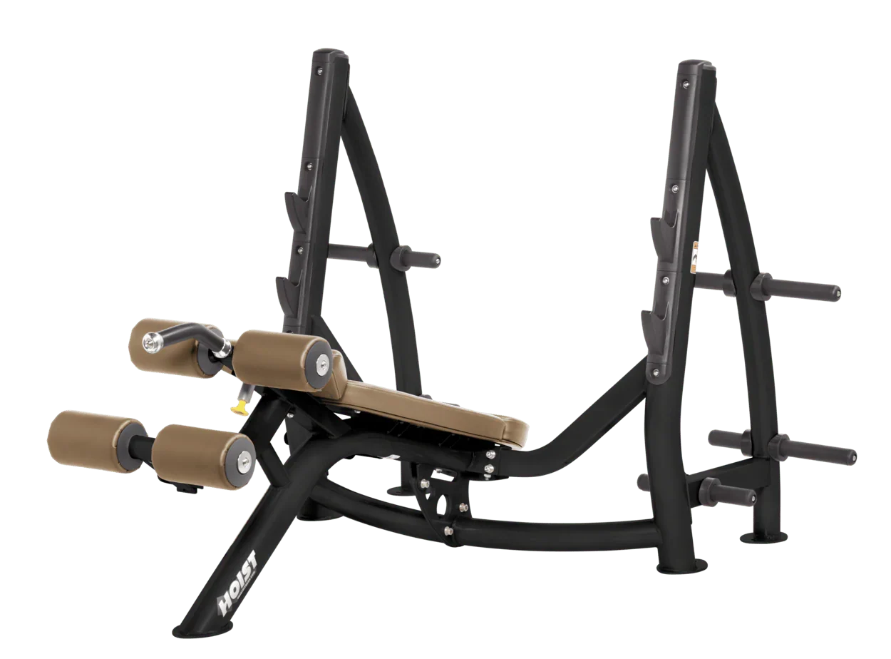 Commercial Olympic Decline Bench with Plate Storage (CF-3177-A)