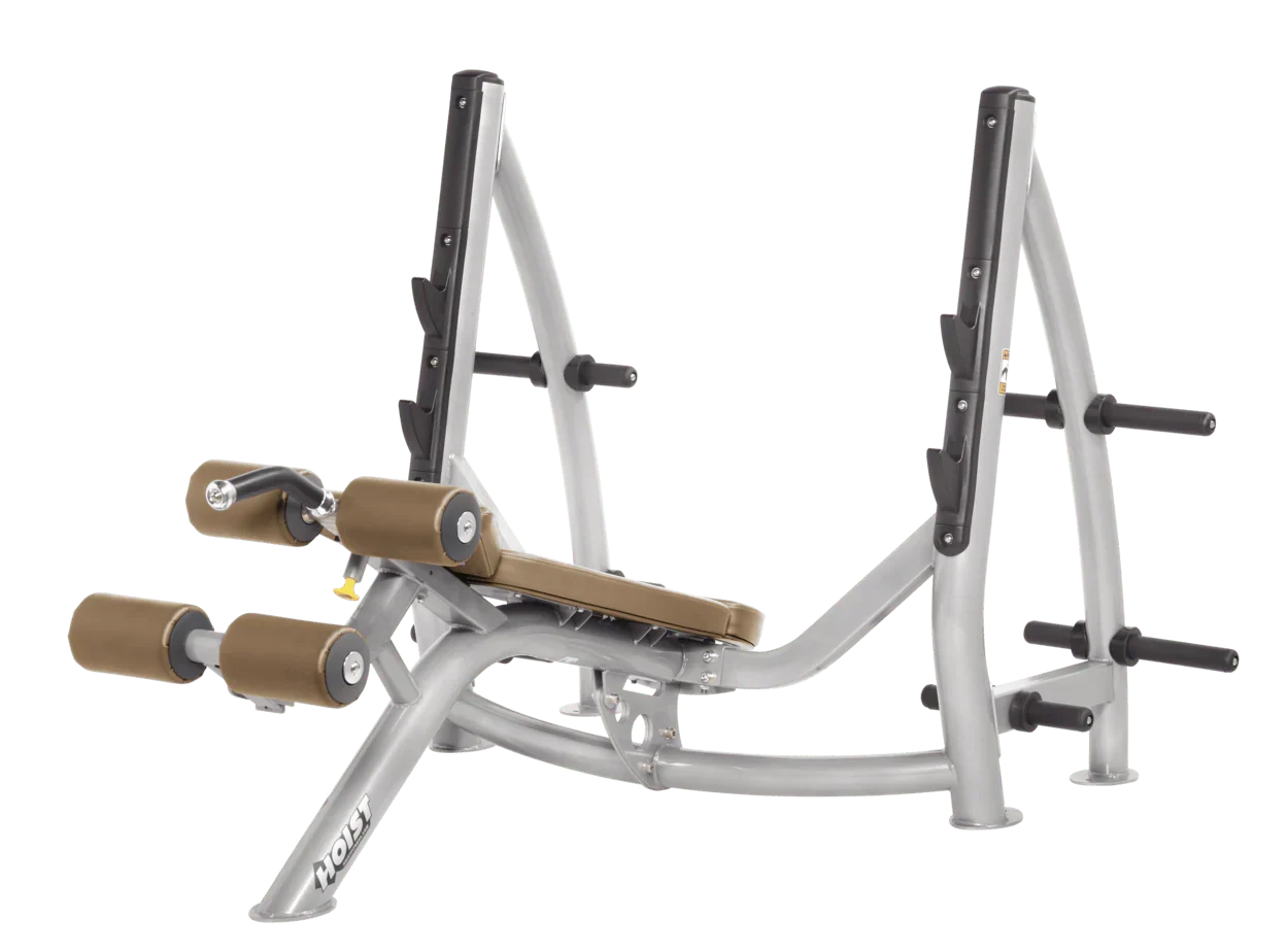 Commercial Olympic Decline Bench with Plate Storage (CF-3177-A)