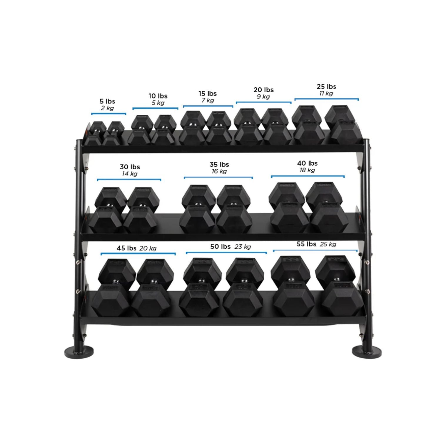 48" Horizontal Dumbbell Rack