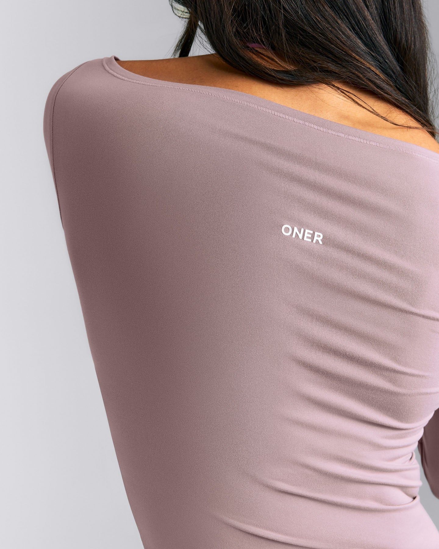 FormeSoft™ Fitted Off-The-Shoulder Long Sleeve Top | Dusty Purple