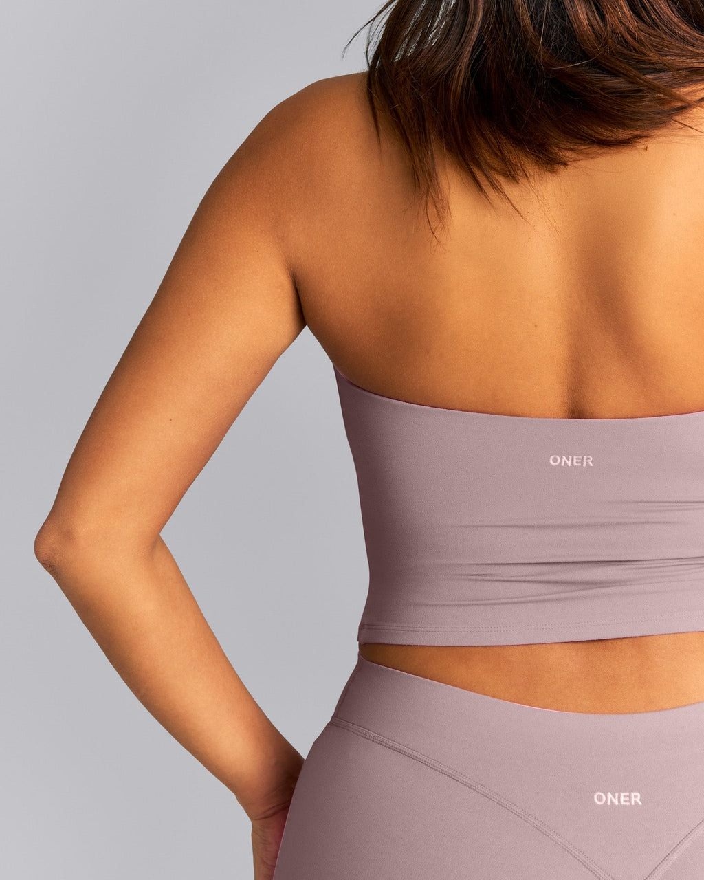SoftMotion™ Strappy Halter Neck Mid Tank Top with Built in Bra Shelf New Branding | Dusty Purple
