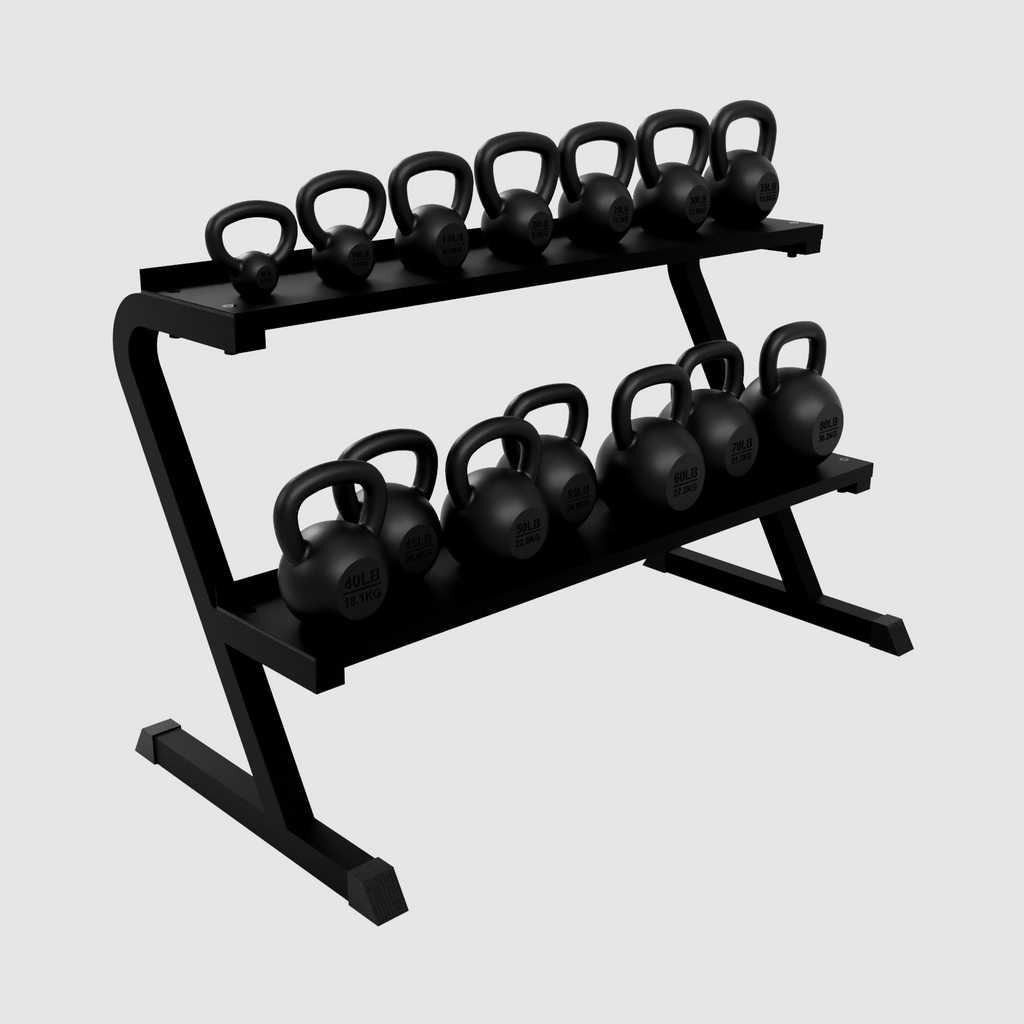 VTX Horizontal, 2 tier Kettlebell Rack. Stores 7 pairs of Kettle Bells. (20lbs-50lbs) - KBR-14 - IDX-1243