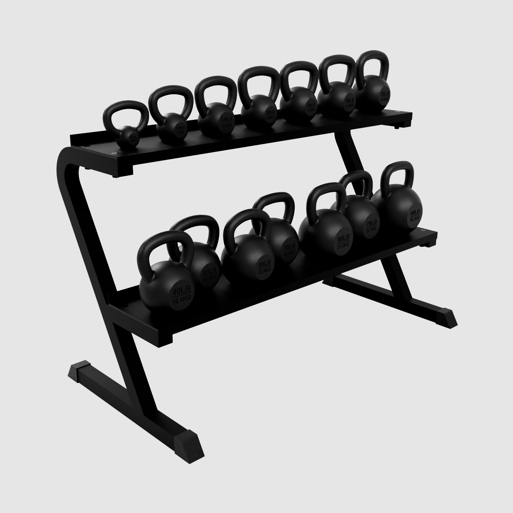 VTX Horizontal, 2 tier Kettlebell Rack. Stores 7 pairs of Kettle Bells. (20lbs-50lbs) - KBR-14 - IDX-1243