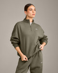 Foundations Cosy 1/4 Zip Sweatshirt | Alpine Green