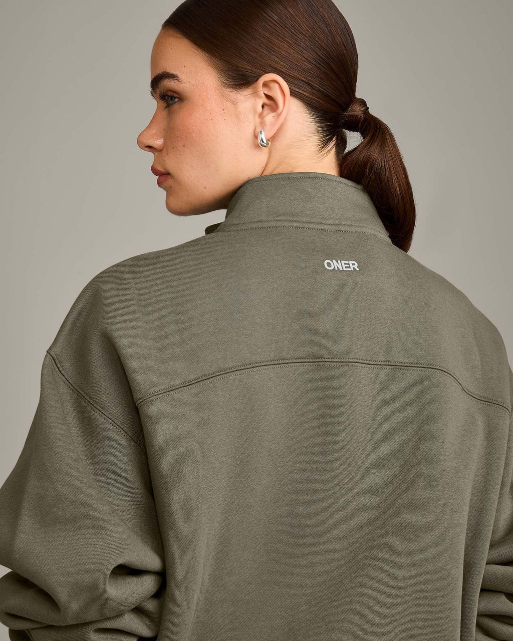 Foundations Cosy 1/4 Zip Sweatshirt | Alpine Green