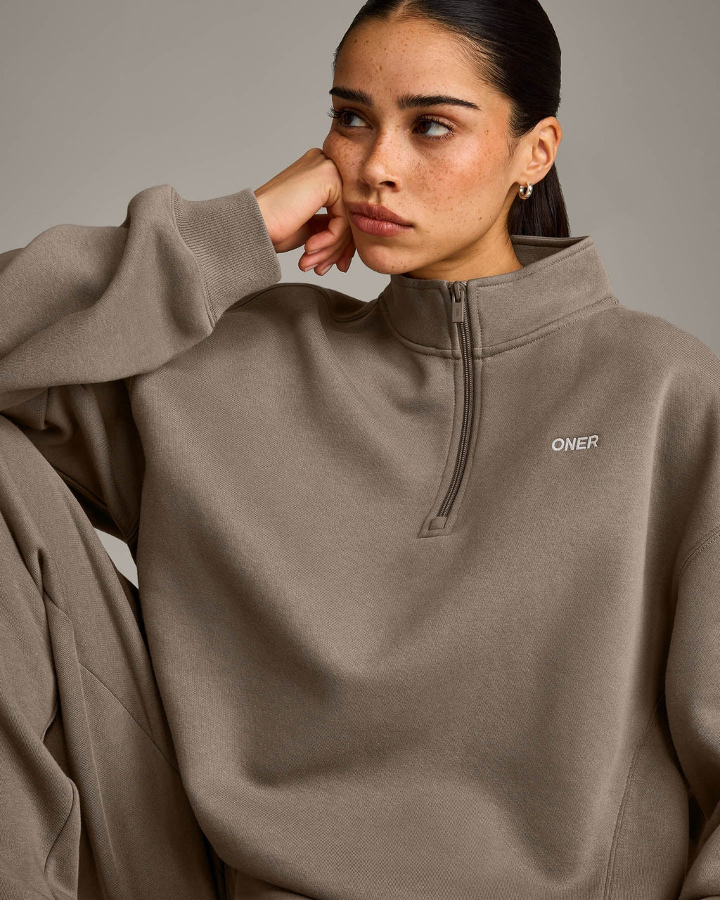 Foundations Cosy 1/4 Zip Sweatshirt | Minky
