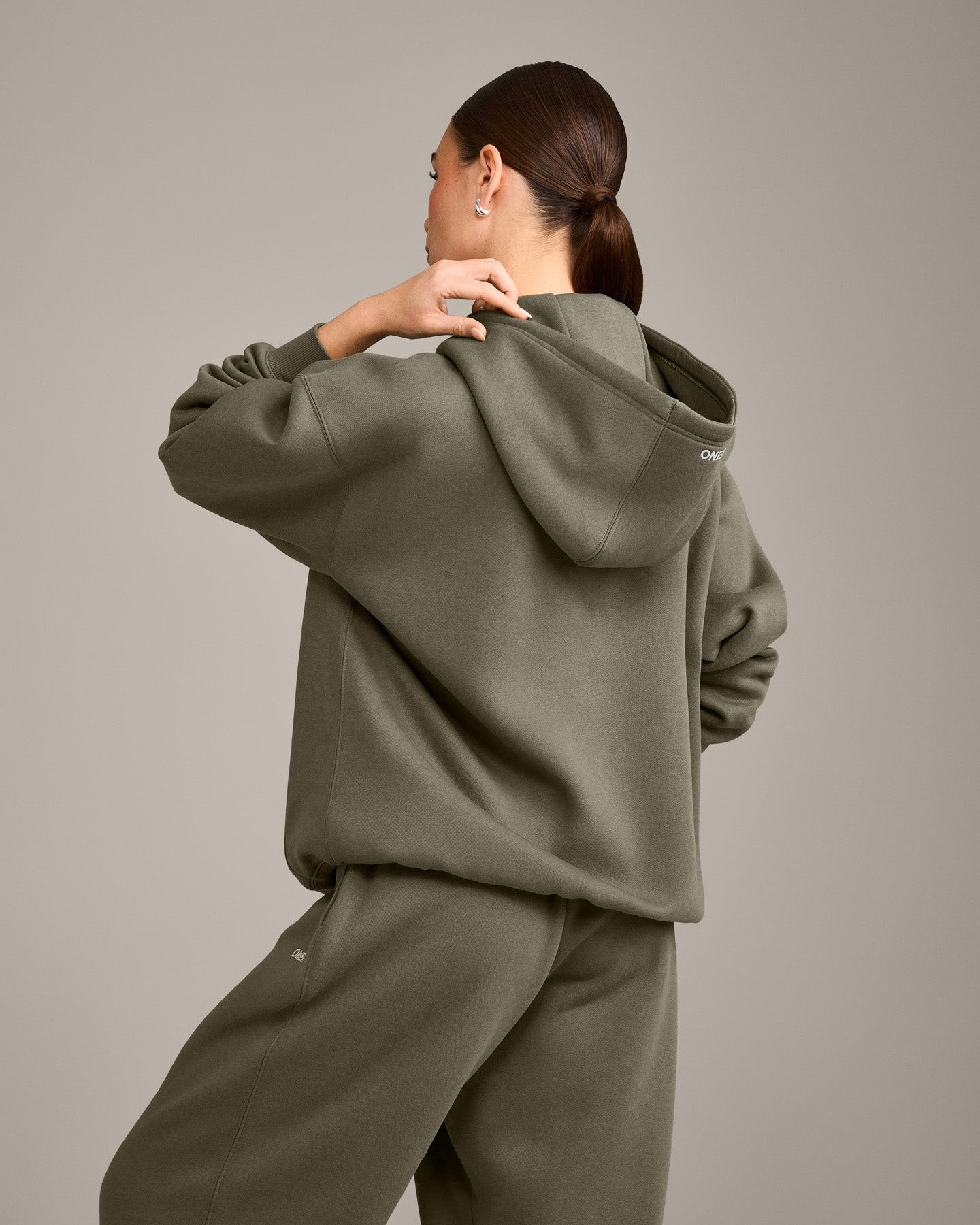 Foundations Cosy Oversized Zip Up Hoodie | Alpine Green
