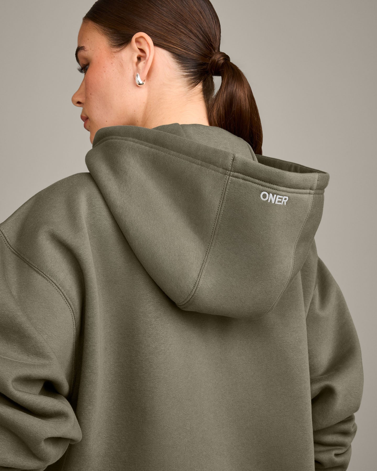 Foundations Cosy Oversized Zip Up Hoodie | Alpine Green