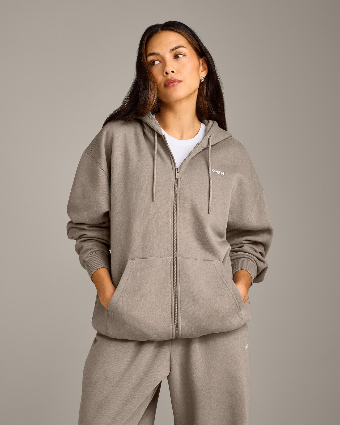 Foundations Cosy Oversized Zip Up Hoodie | Minky