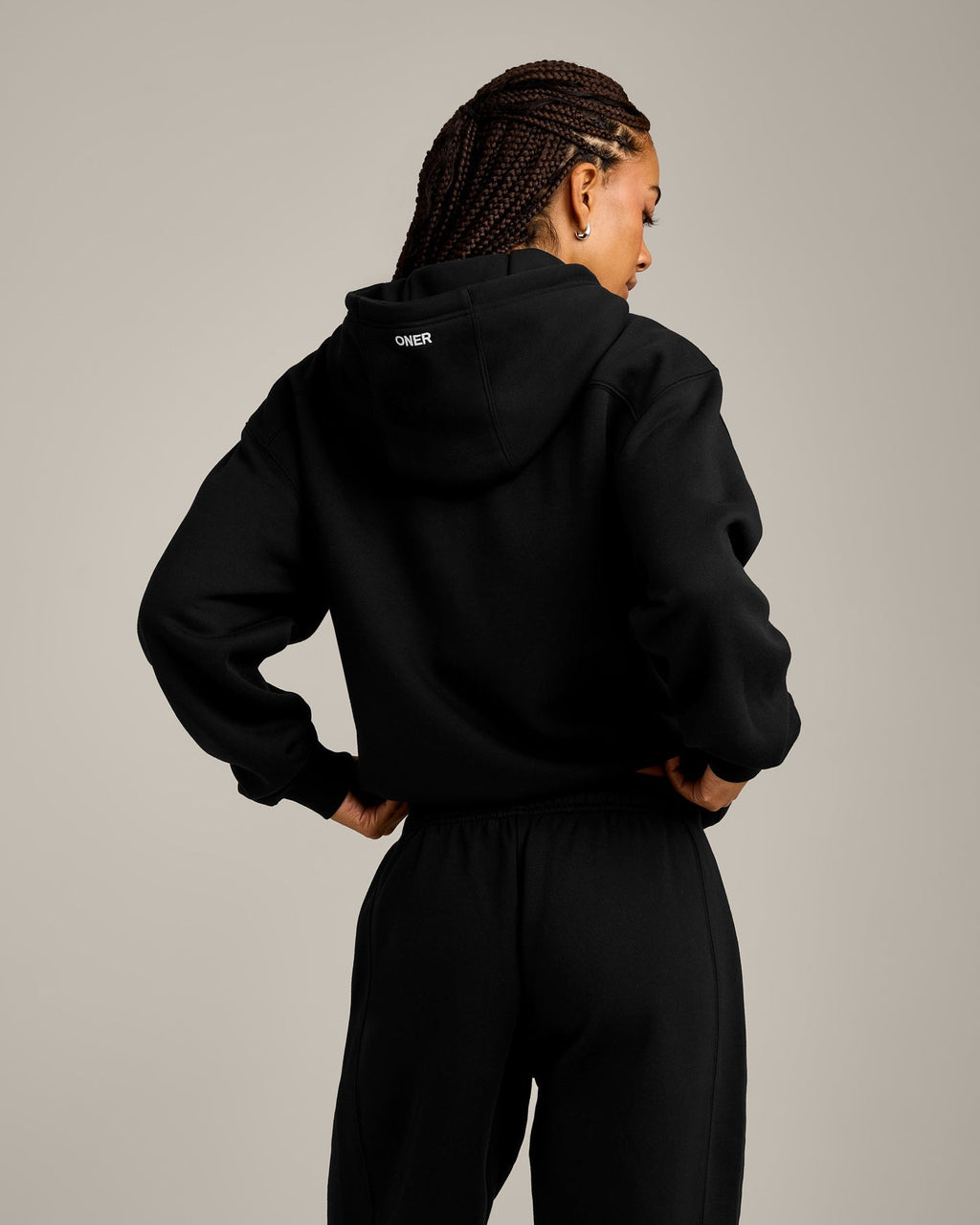 Foundations Cosy Zip Up Hoodie | Black