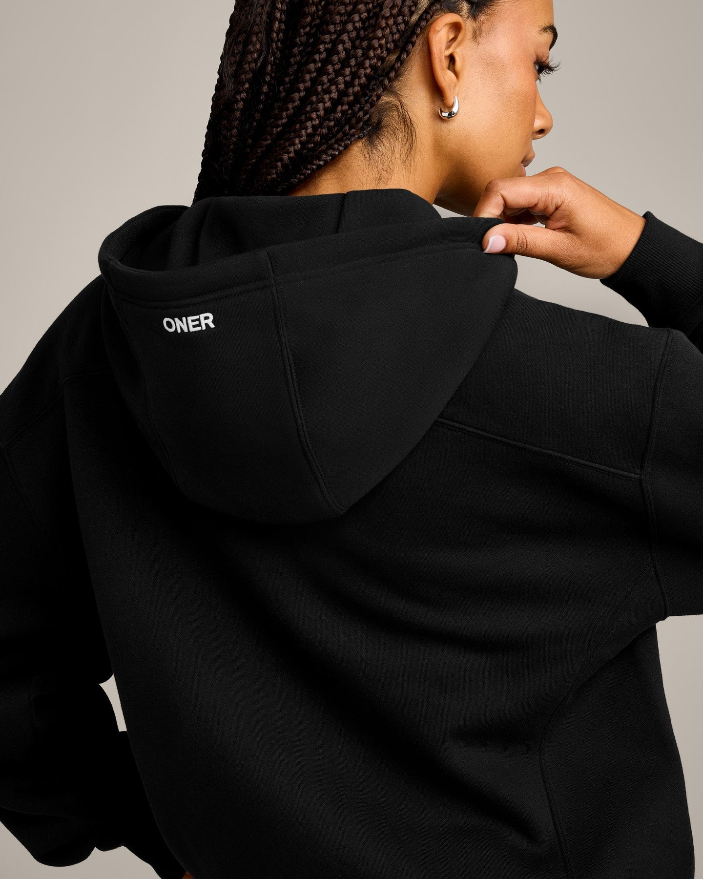 Foundations Cosy Zip Up Hoodie | Black