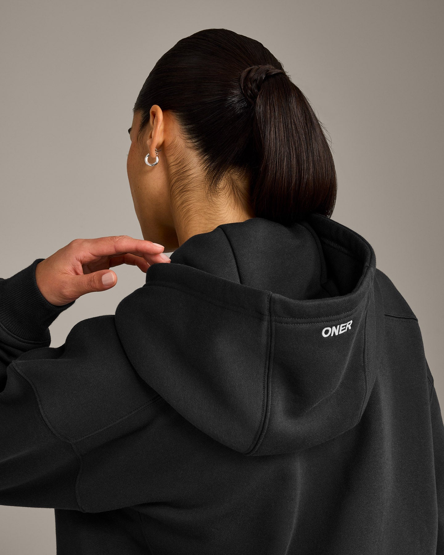 Foundations Cosy Zip Up Hoodie | Soft Black