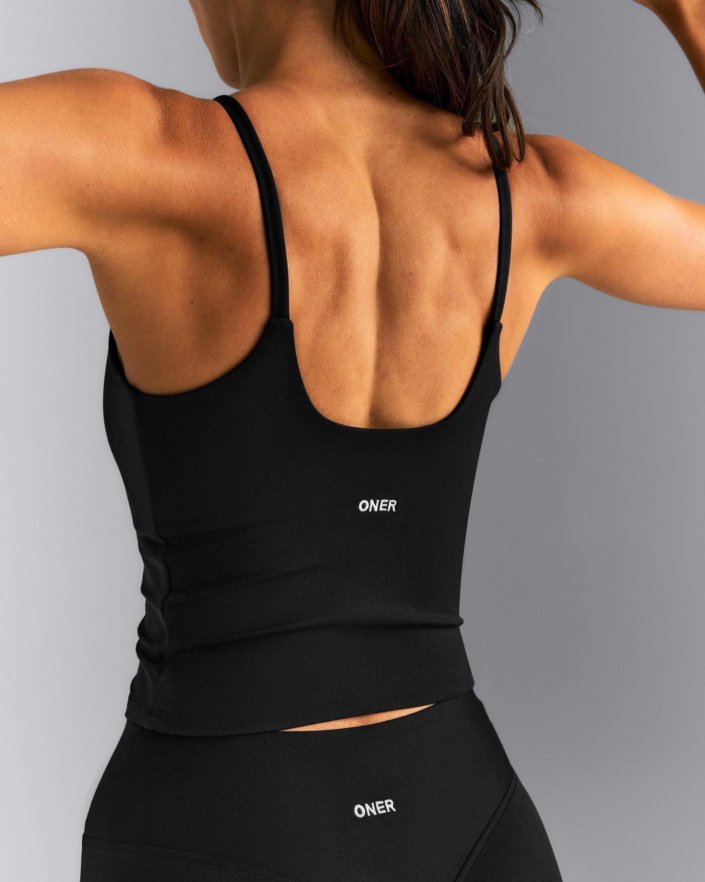 SoftMotion™ Strappy Tank Top with Built in Bra Shelf New Branding | Black