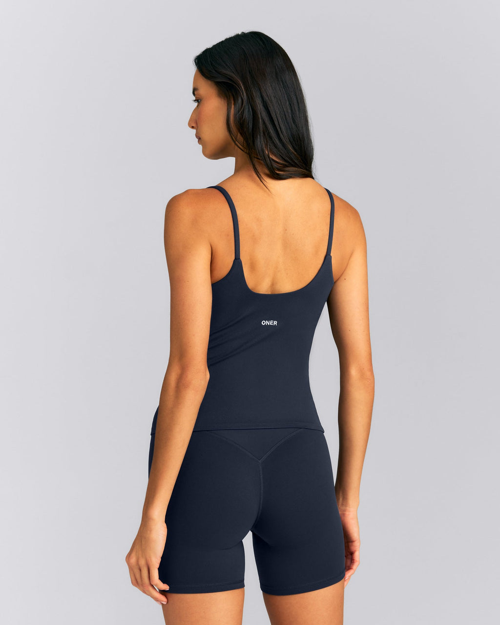 SoftMotion™ Strappy Tank Top with Built in Bra Shelf New Branding | True Blue