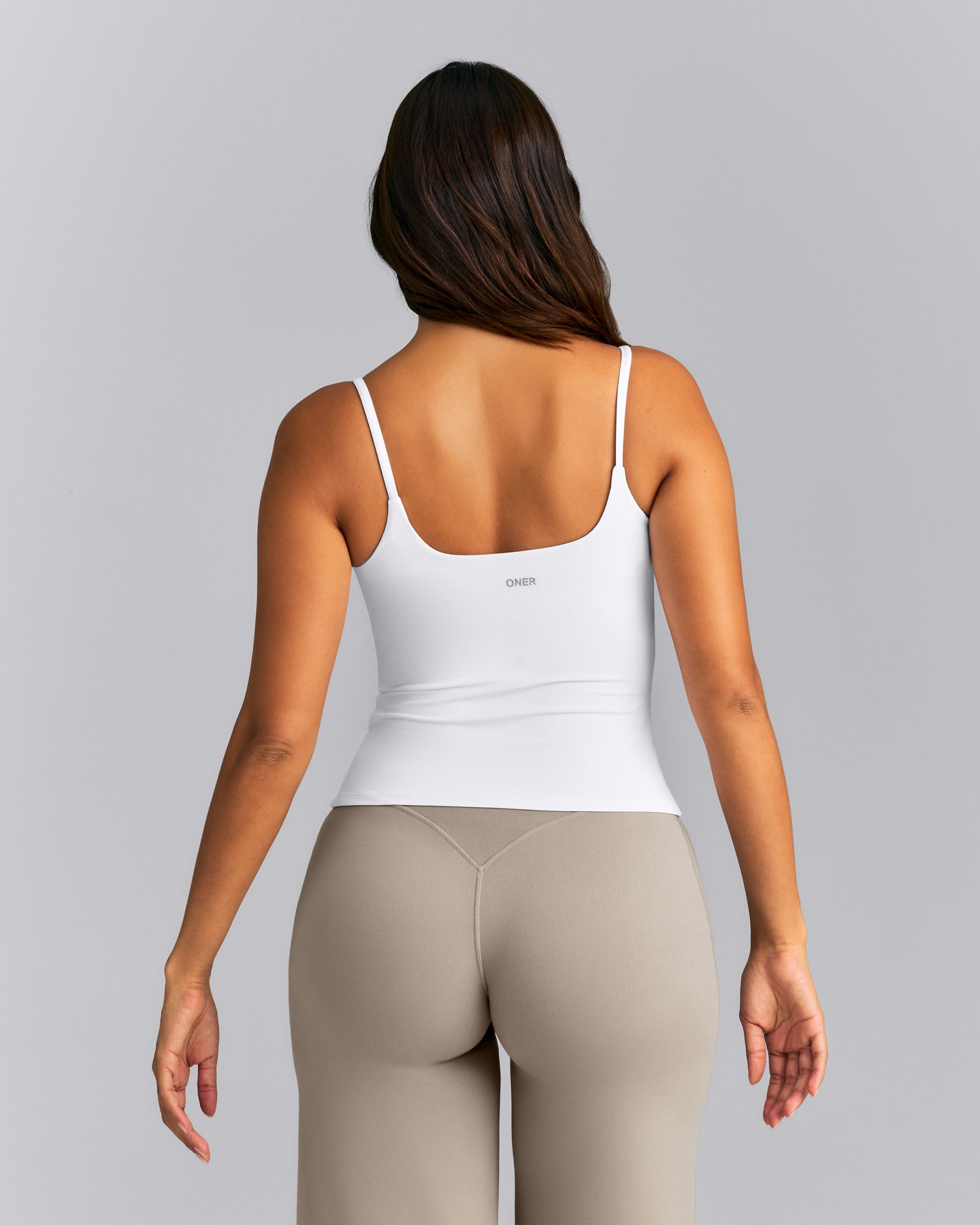 SoftMotion™ Strappy Tank Top with Built in Bra Shelf New Branding | White