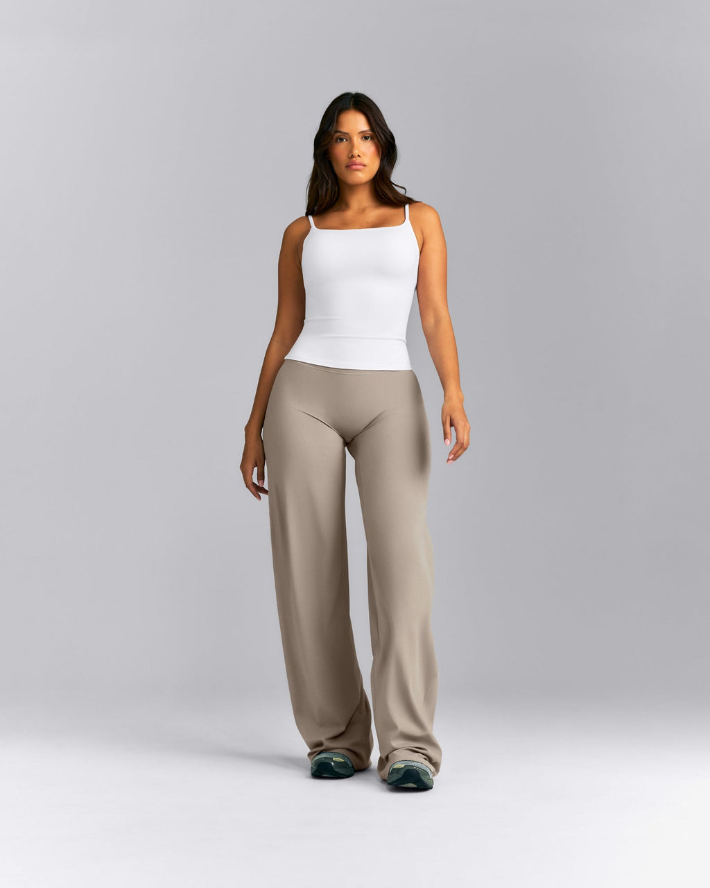 SoftMotion™ Strappy Tank Top with Built in Bra Shelf New Branding | White