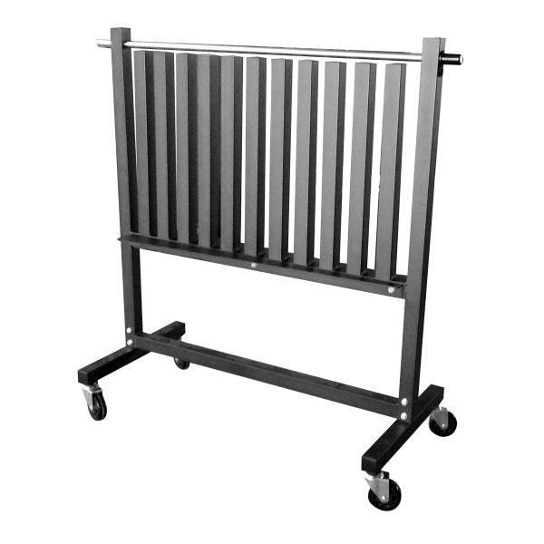 Vinyl Dumbbell Mobile Vertical Locking Storage Rack - Black Frame