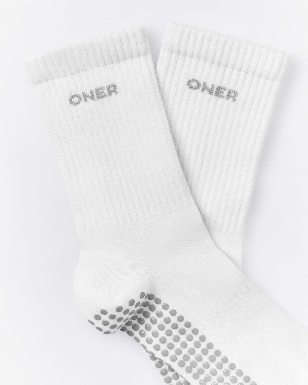 Pilates Grip Crew Socks 1 Pack | White