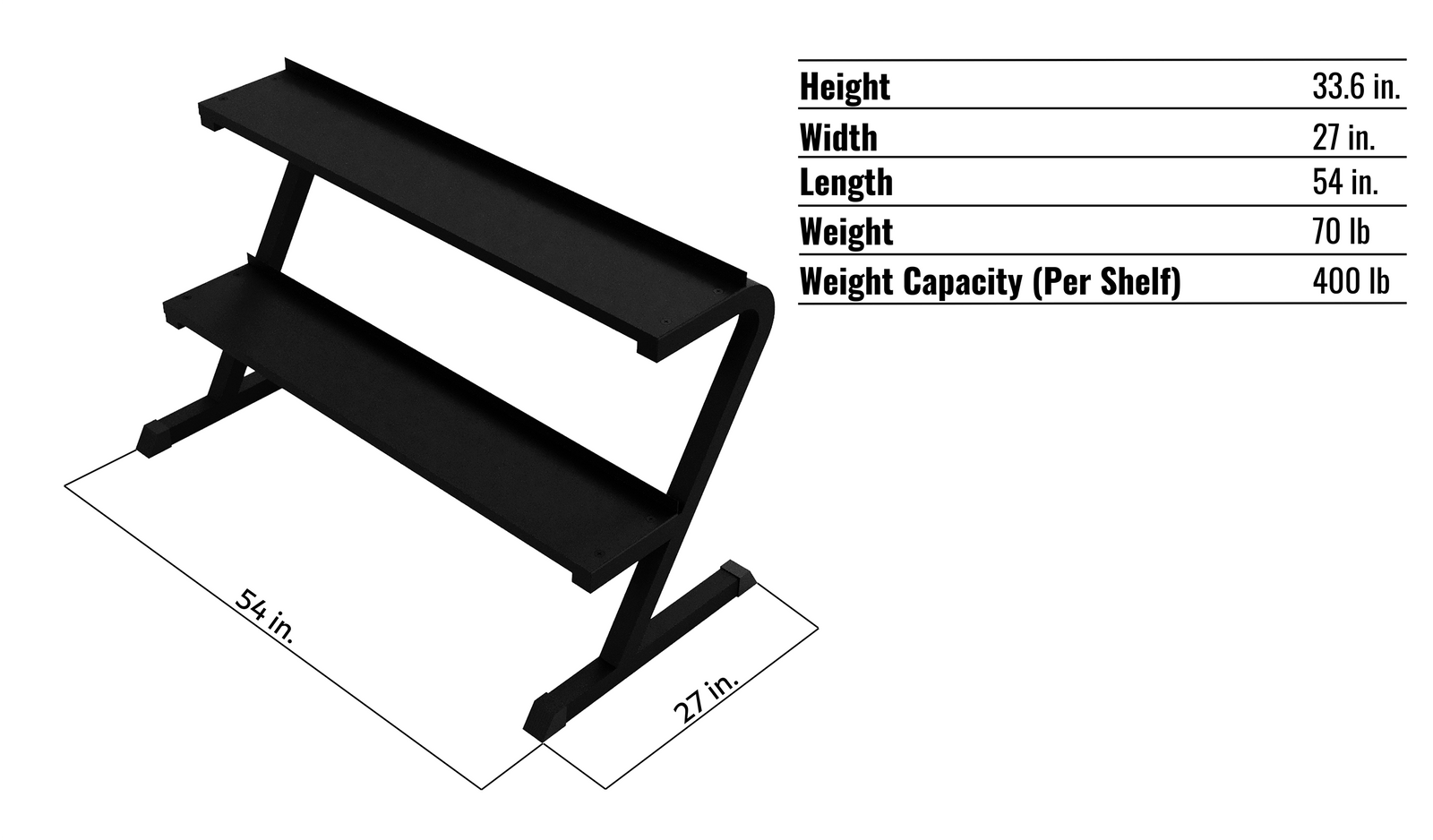 VTX Horizontal, 2 tier Kettlebell Rack. Stores 7 pairs of Kettle Bells. (20lbs-50lbs) - KBR-14 - IDX-1243