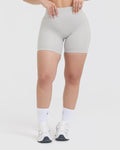 Timeless High Waisted Shorts 6" | Light Gray