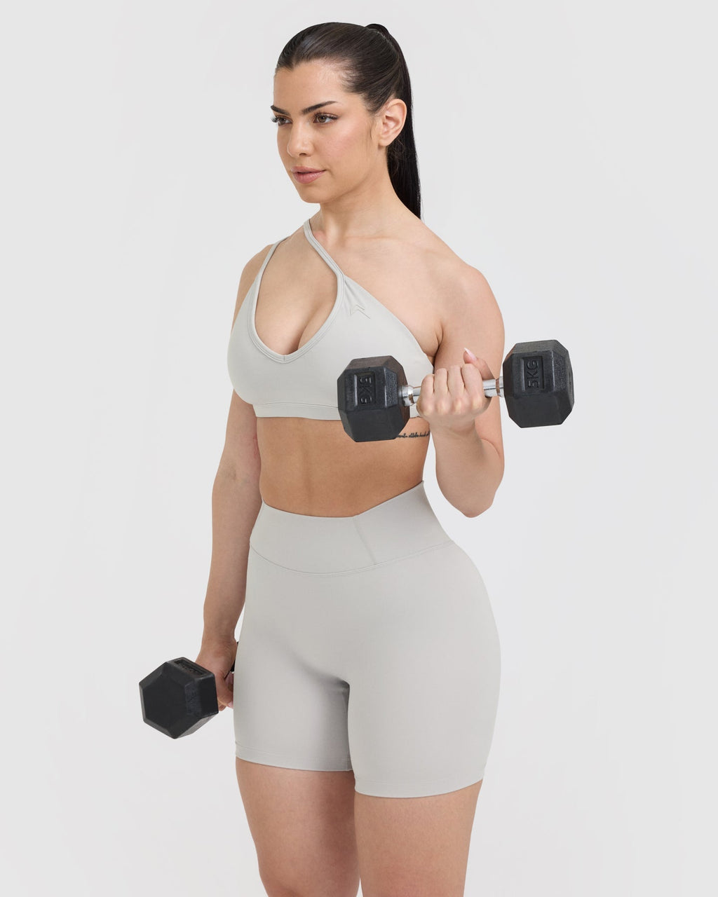 Timeless High Waisted Shorts 6" | Light Gray