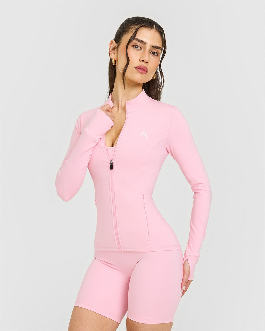 Timeless Jacket with White Logo | Petal Pink