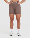 UnifiedMove™ High Waisted Shorts 6" | Cool Brown